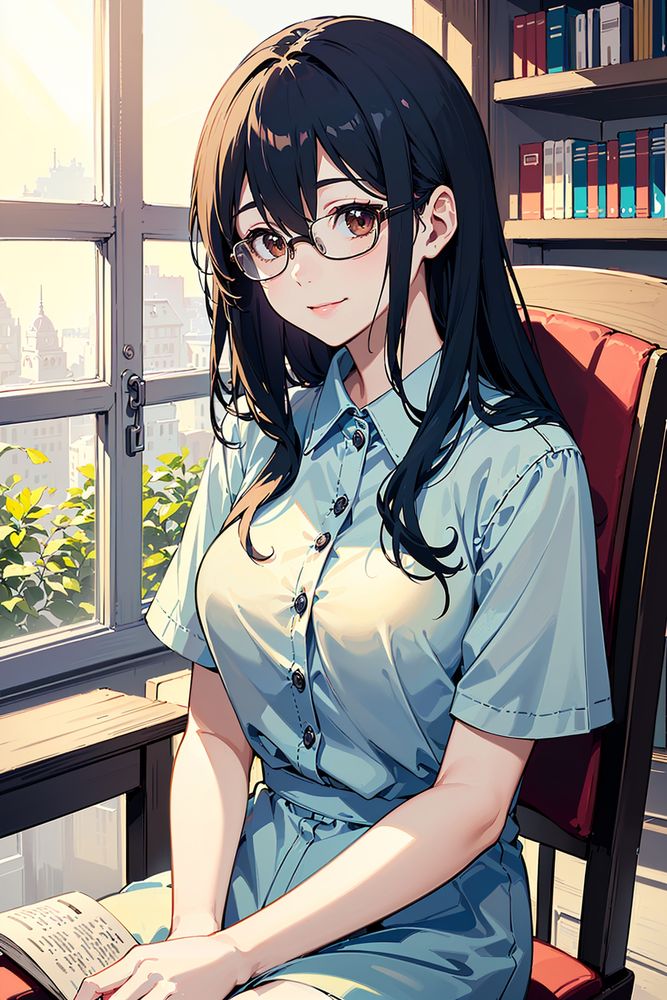 宇都宮ユリ

藍色が丘図書館(別館)で働く女性。
図書館長の提案で設置された「本の相談コーナー」の相談係。
お子さんへ本の紹介から美貌目当ての男性との雑談、赤裸々な性の相談まで、一人ひとりの相談に彼女は耳を傾け丁寧に応える。
(Gcup)
6月27日生まれ

「図書館の相談係、穏やかおねえさんAI girl」