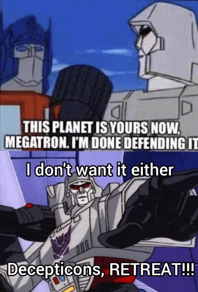 Conversation between Optimus Prime and Megatron
