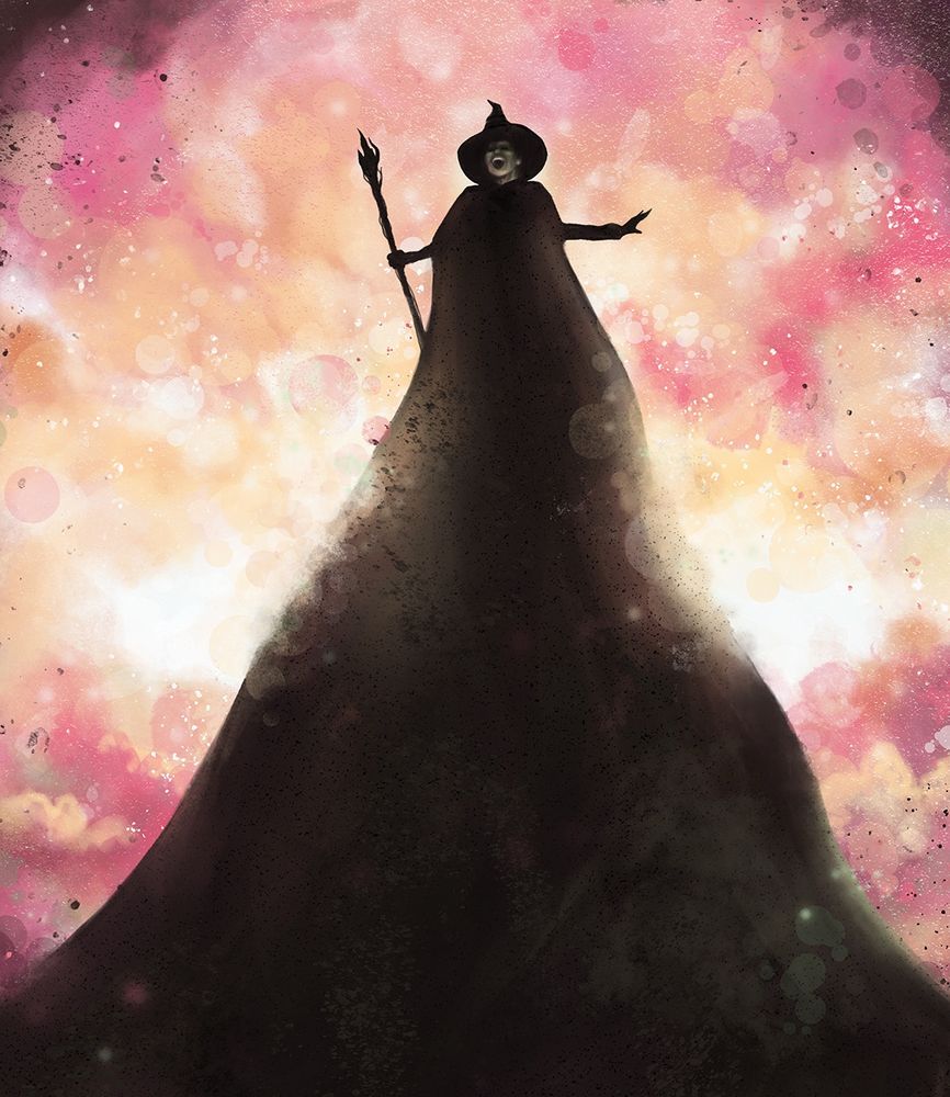 Painting of Defying gravity scene from wicked 