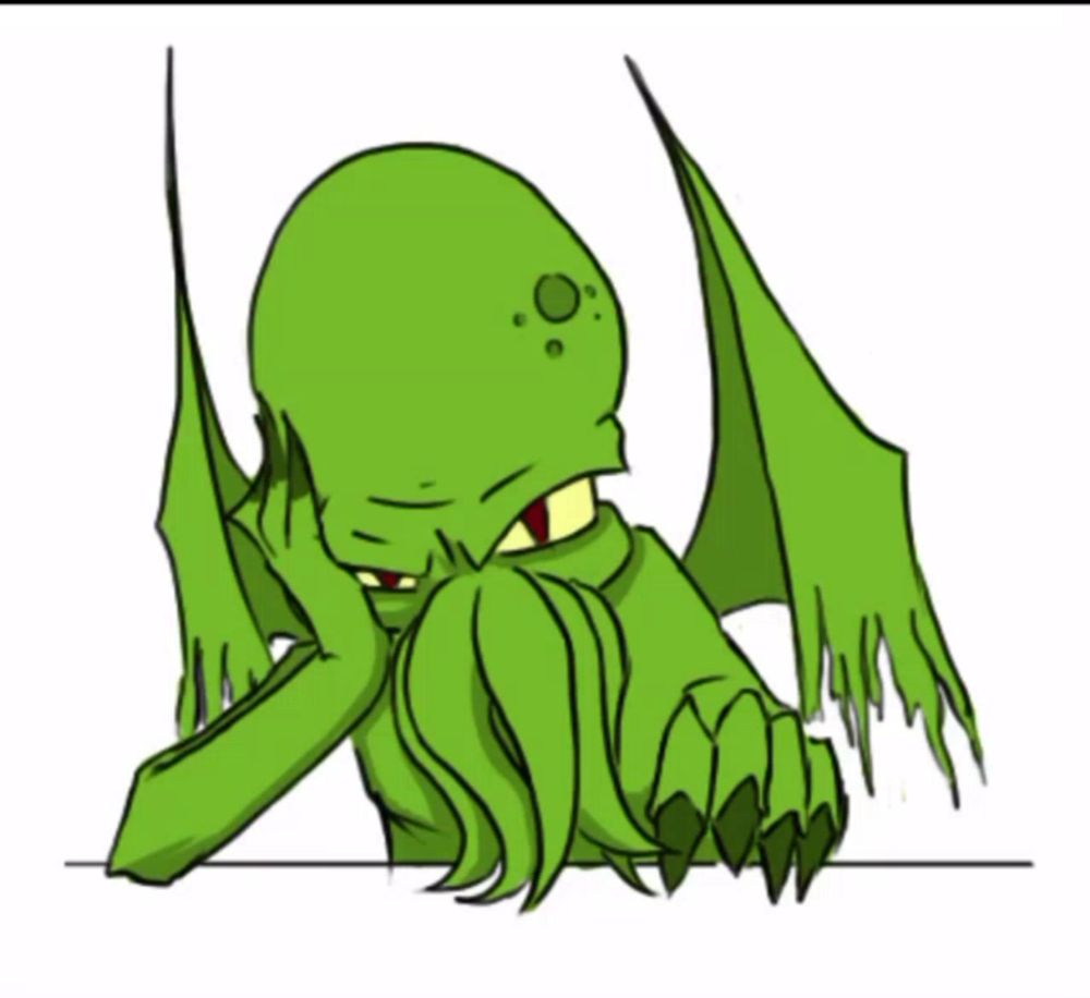 a cartoon drawing of a green monster with wings laying down