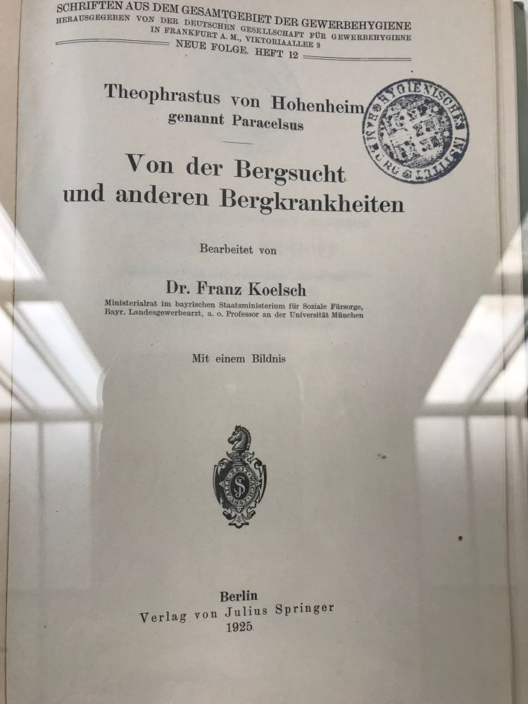 Theophrastus von Hohenheim genannt Paracelsus BLE $ Von der Bergsucht さん und anderen Bergkrankheiten