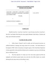 Jane Doe V USA case for FBI negligence and enabling of Epstein trafficking by not investigating or prosecuting in the case.