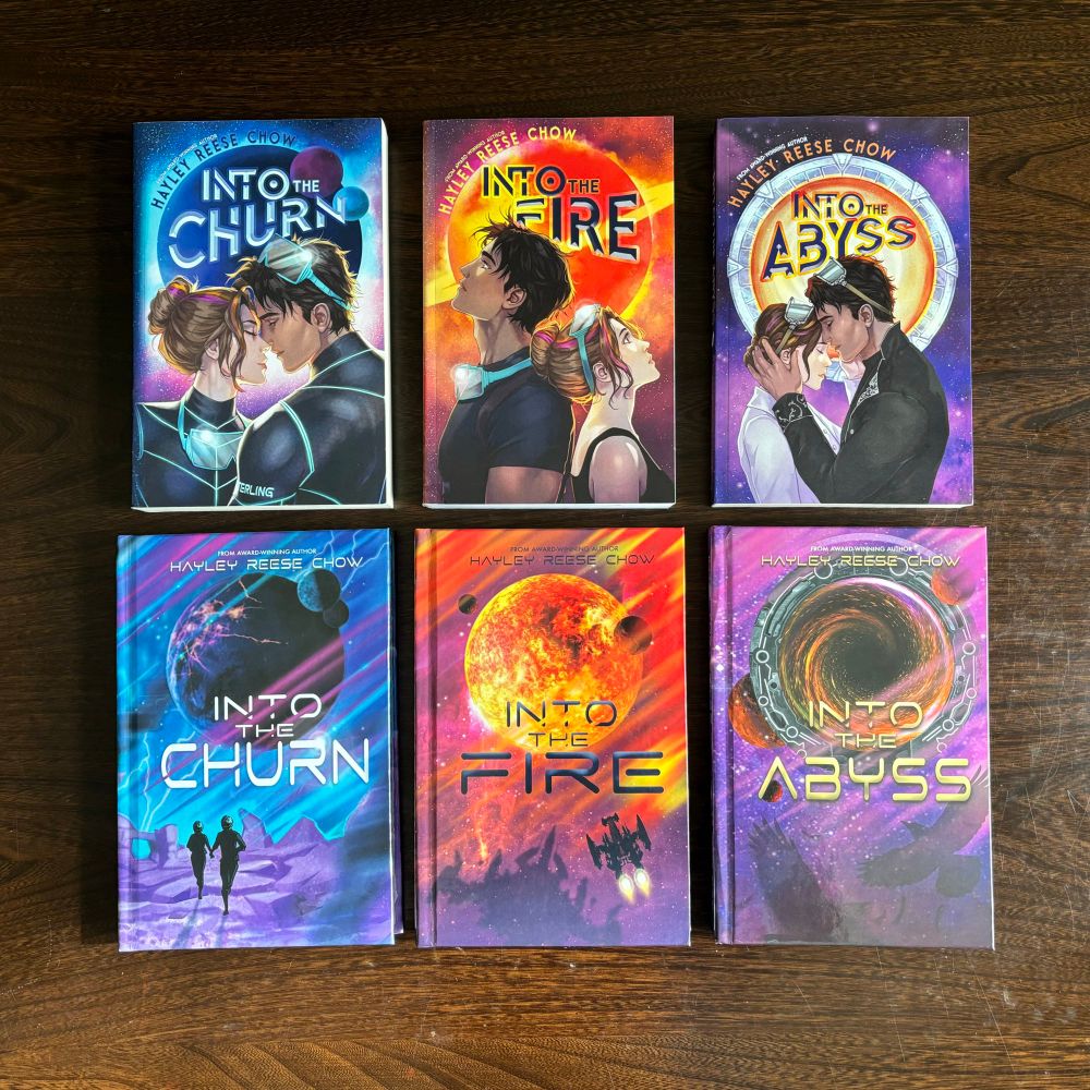 Into the Churn trilogy flat lay.