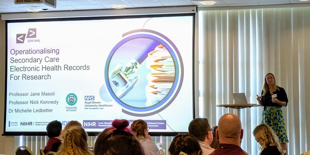 Professor Jane Masoli introducing how secondary care electronic healthcare records data (Epic) can be used for research