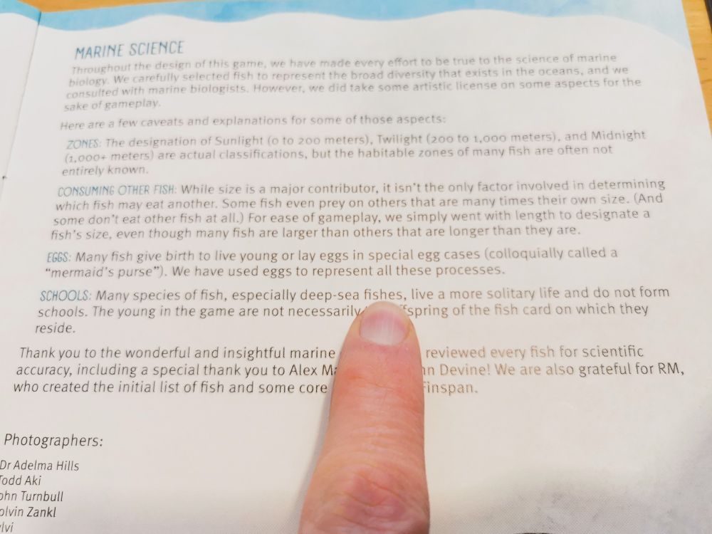 Pointing to a sentence. "Many species of fish, especially deep-sea fishes, live a more ..." Pointing to the word "fishes" as being appropriately pluarlized.