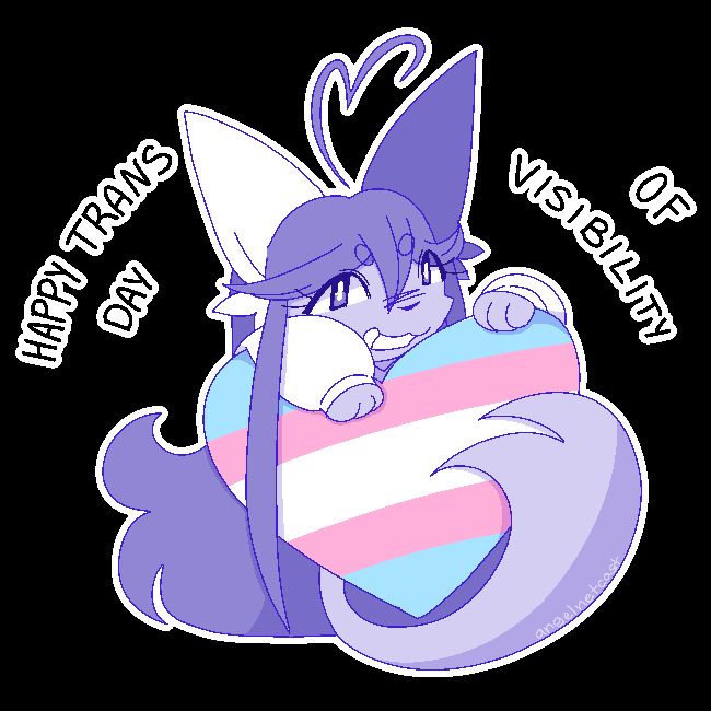 cake hangs on a heart decorated with the transgender flag, surrounded by the words “happy trans day of visibility”