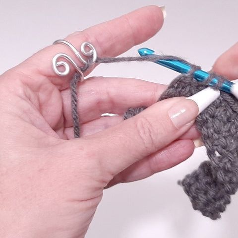 Silver tension ring for crotchet