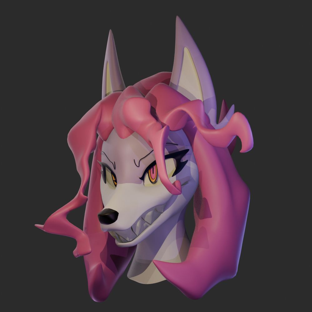 A 3/4 perspective render of Ghost's head. 