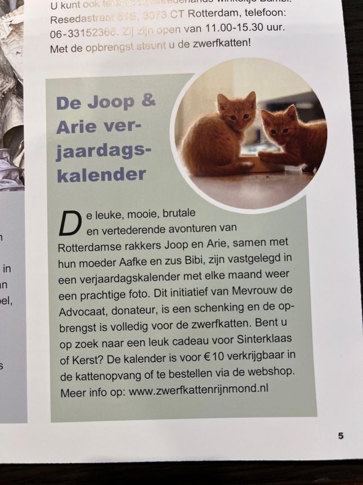 Advertentie Joop en Arie-verjaardagskalender