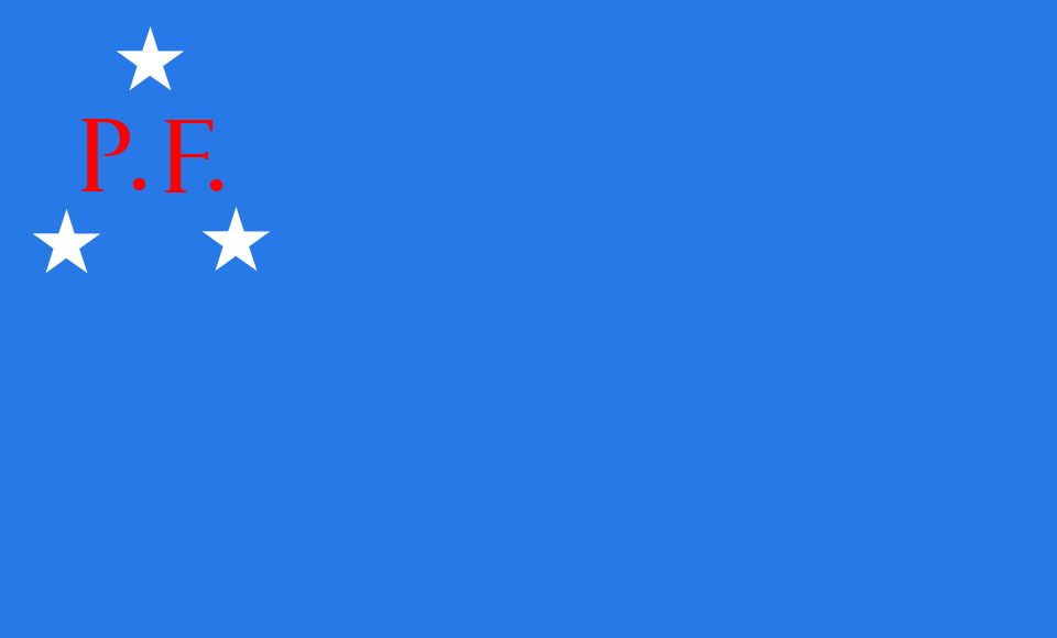 "The flag as composed of a sea blue field with three white stars arranged in a triangle inside which the letters P. and F., initials of the party written in Latin characters, stood out in red."

More details: https://www.deviantart.com/ramones1986/art/Recreation-Partido-Federal-de-Filipinas-1906-1197136920