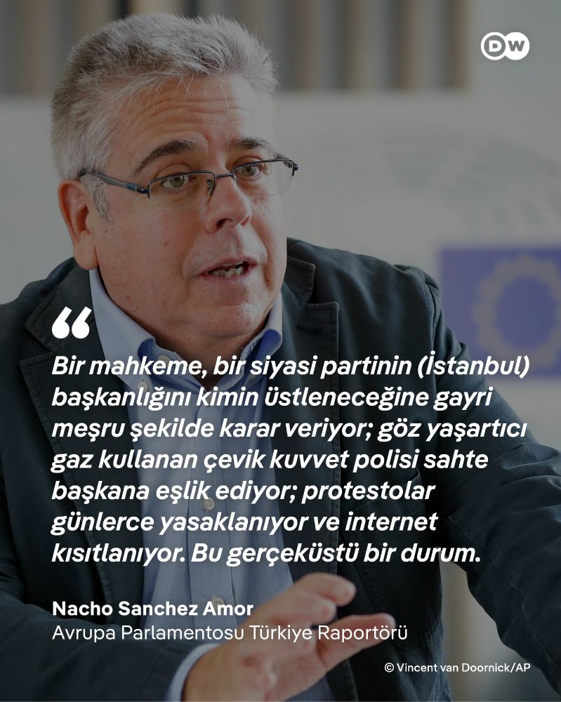 Avrupa Parlamentosu Türkiye Raportörü Nacho Sanchez Amor, kayyum Gürsel Tekin'in CHP il binasına girişi sırasında yaşananlar için "gerçeküstü" yorumunu yaptı.