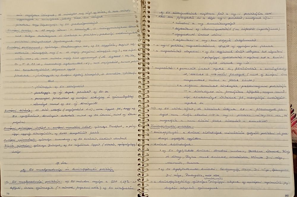 Picture of handwritten notes from high school geography class in 1999
