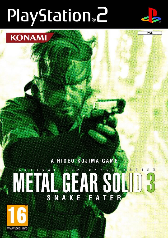 An edited shot of Ben in costume as Naked Snake. The shot replicates the 2004 cover of Metal Gear Solid 3.