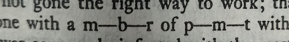 "with a m—b—r of p—m—t"