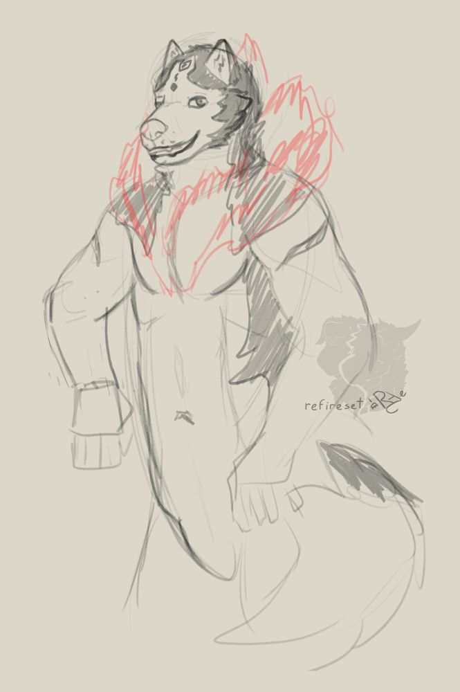 old concept for an anthro canine oc