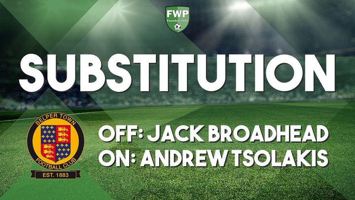 SUB: Andrew Tsolakis replaced Jack Broadhead (41')