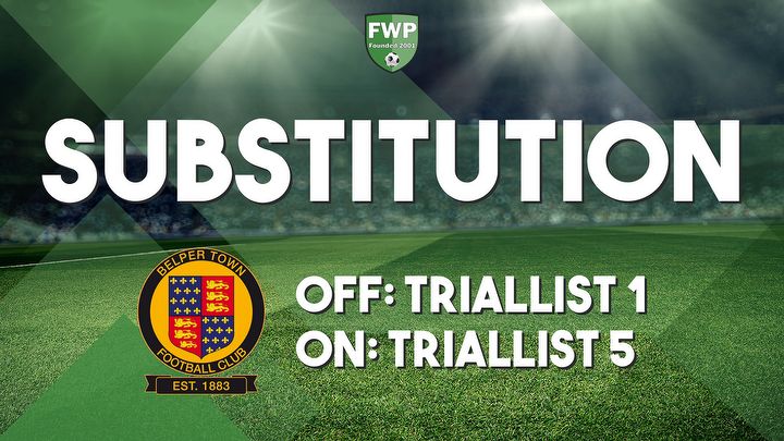 SUB: Triallist 5 replaced Triallist 1 (55')