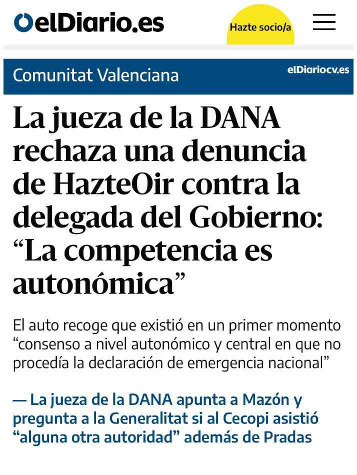 Mazón, Nuria Ruiz Tobarra, caso DANA, rechaza, denuncia, Hazte Oír, Pilar Bernabé 