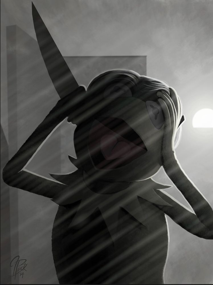 Kermit the Frog, but as Norman Bates in the shower scene from Psycho.