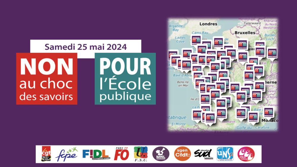 Carte des manifestations - 25 mai - SNES-FSU