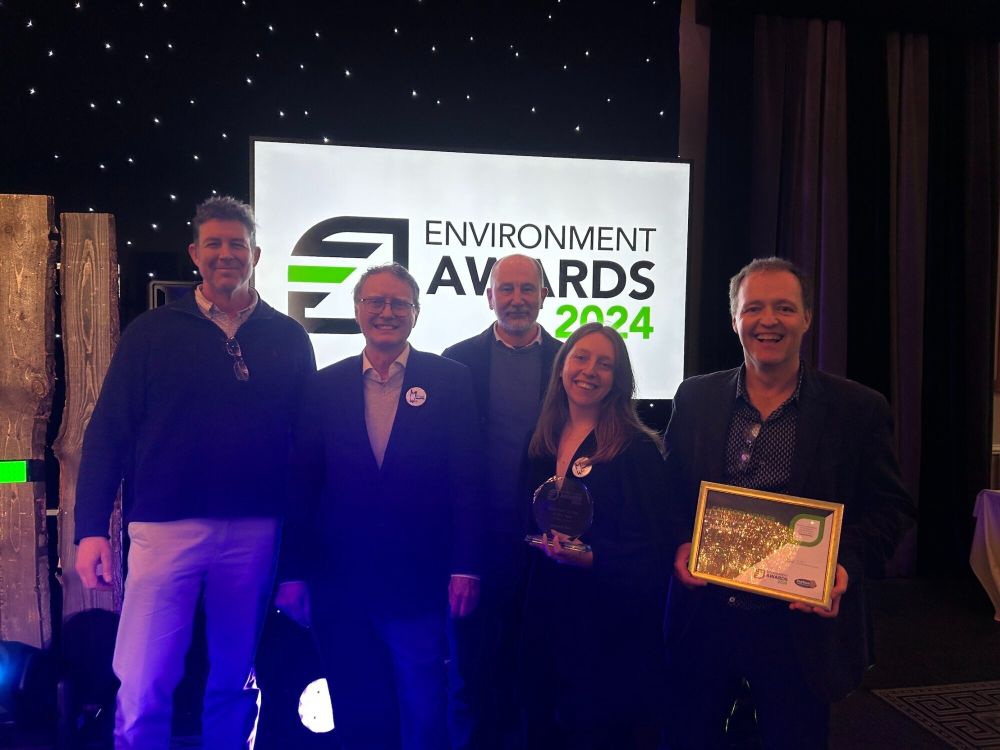 Members of the MammalWeb team were at the County Durham Environment Awards ceremony to collect the Volunteer Group of the Year award on behalf of all our contributors. Left-to-right: Phil Stephens, Graham Smith, Jim Cokill, Sammy Mason and Russell Hill.
