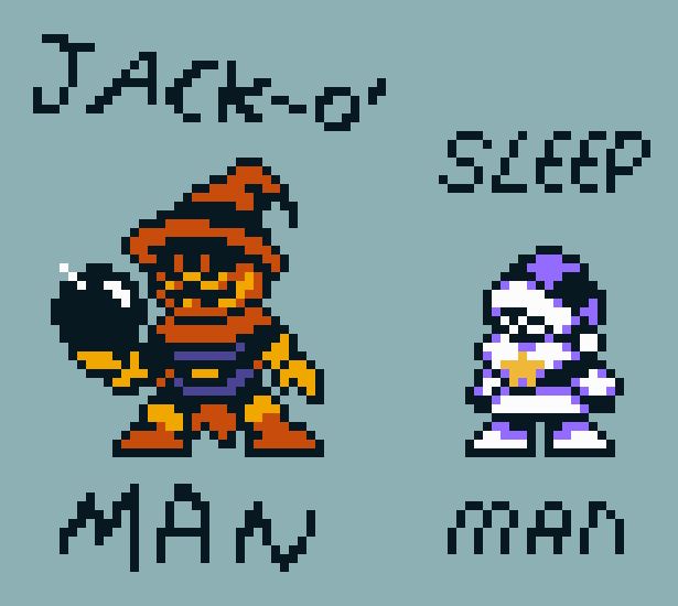 Fan made mega man robot masters, Jack-o' man and sleep man