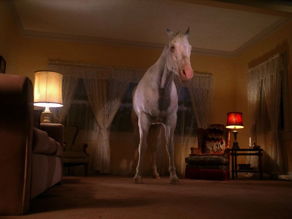 Sarah’s vision of a white horse. Twin Peaks S02E07 - Lonely Souls.