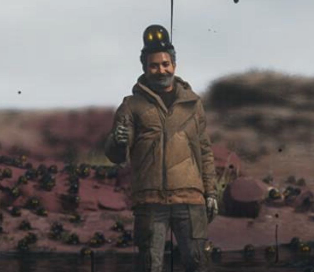 The Adventurer wearing a chiral creature hat 