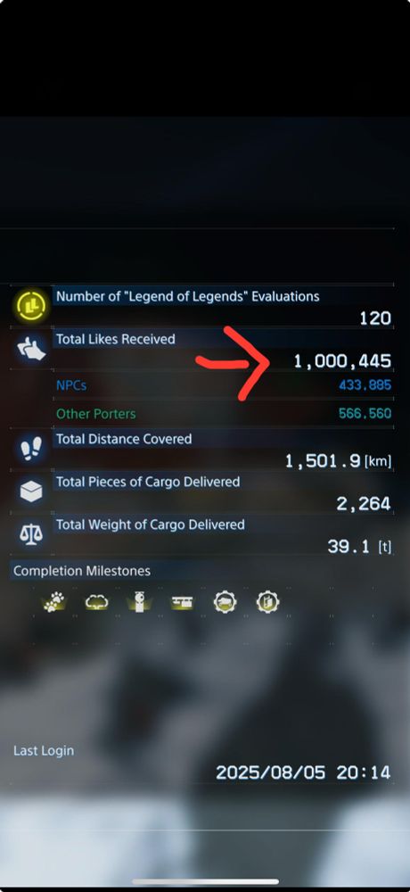Over one million likes received in Death Stranding