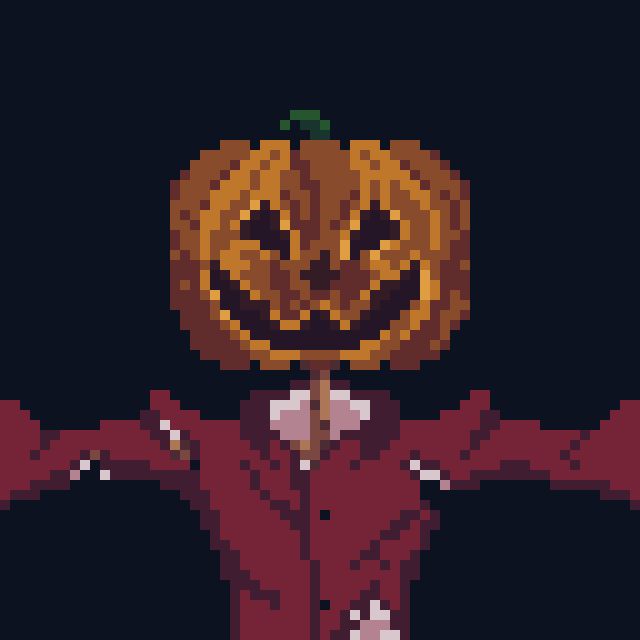 scarecrow without a hat pixelart