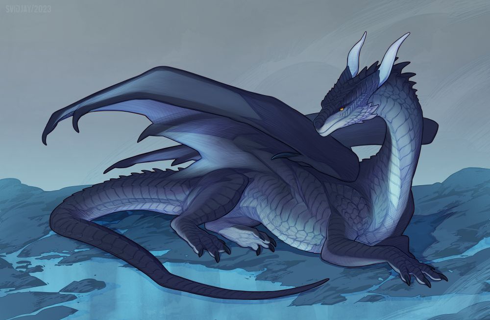 Commission. Blue scaly dragon among cold and ice.
Character owner: https://www.furaffinity.net/user/saturiff