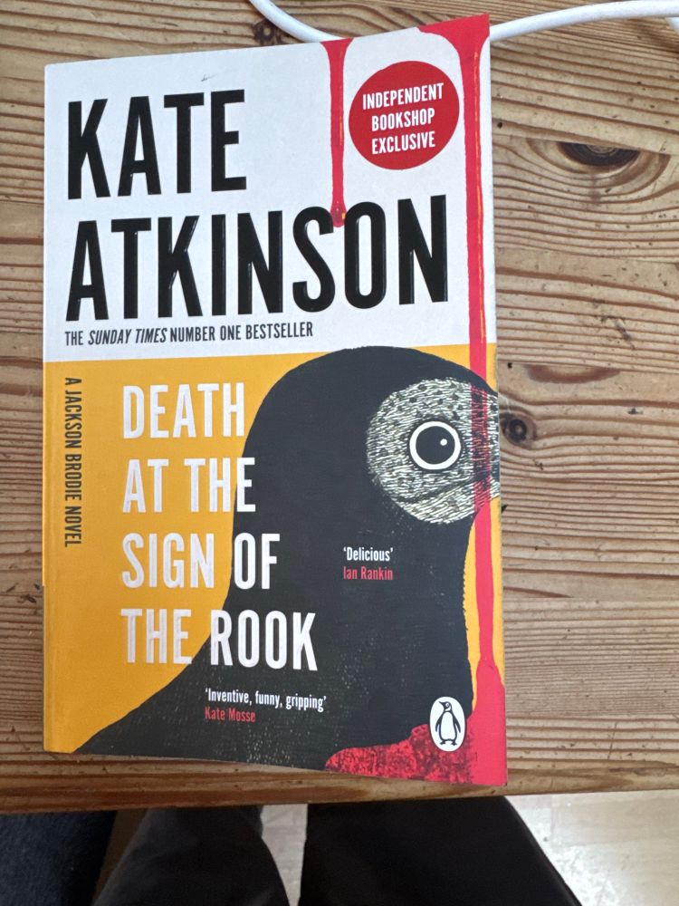 Photo of a book cover: ‘Death At The Sign Of The Rook’ by Kate Atkinson