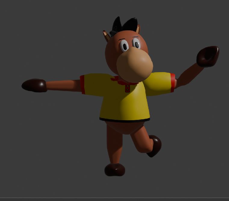 Low Poly 3D model of the Corporate Mascot Polle from Mouthwashing, posed to show Rigging