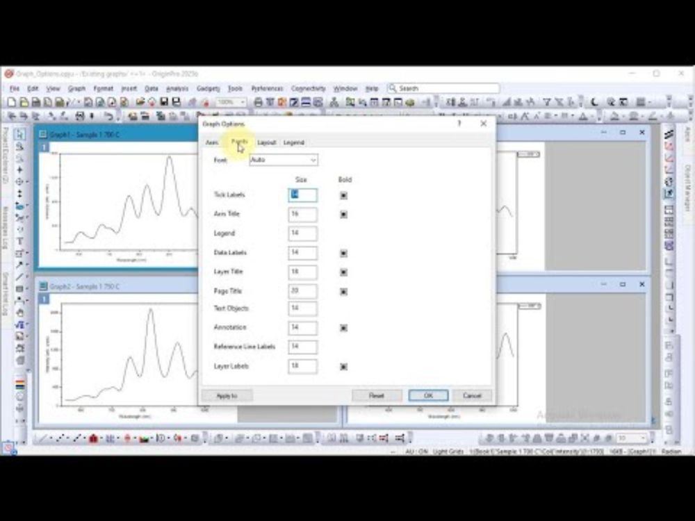 New Graph Options Dialog