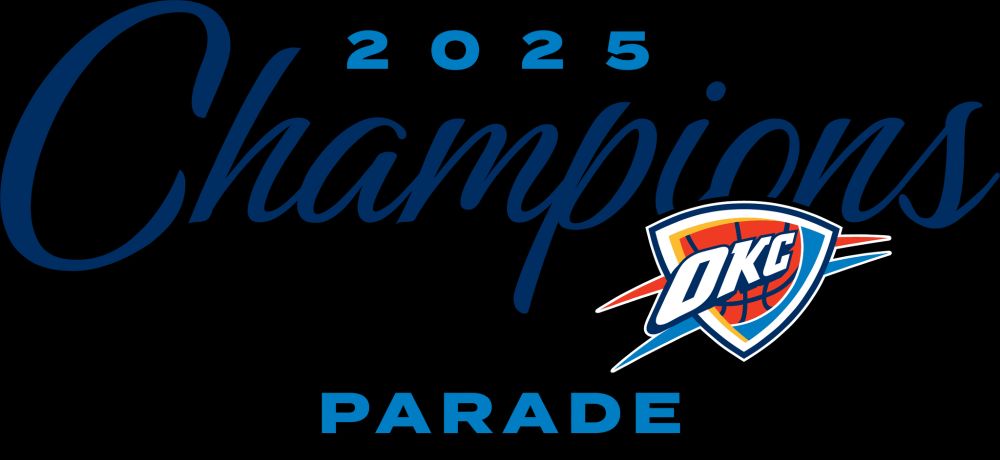thunder logo with blue text 2025 champions parade