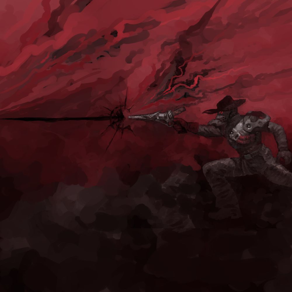 Black Bullet firing his cool as fuck dark matter pistol