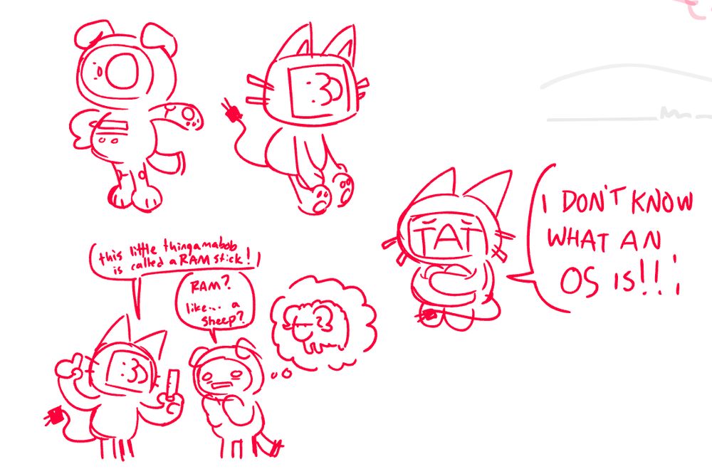 various digital doodles of Chipset and Database