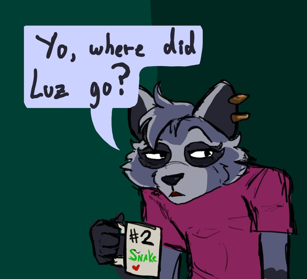 Same base panel as before.
Jackoo is staring to the right, saying: "Yo, where did Luz go"