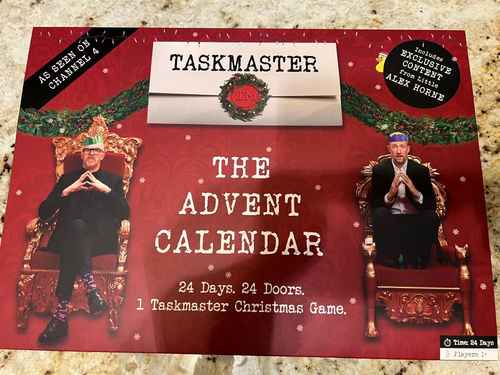 The Taskmaster Adventure Calendar. 24 days. 24 Doors. 1 Taskmaster Christmas Game.