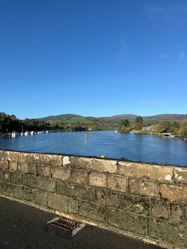 Views upstream from the ‘middle of the road’ of the bridge, something you couldn’t do in the past