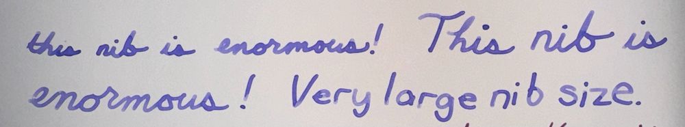 writing sample with Diamine Jacaranda ink on Iroful paper