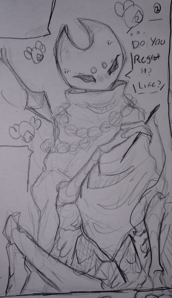 Hornet sews their poncho
