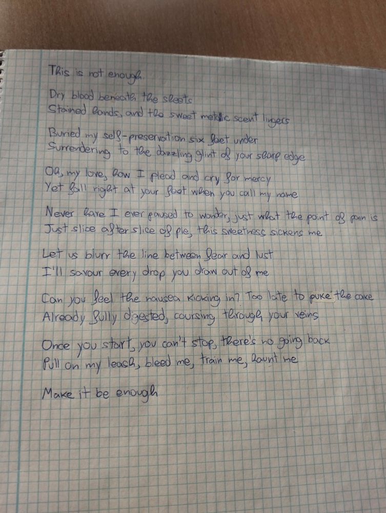 Poem by Asof written in a notebook