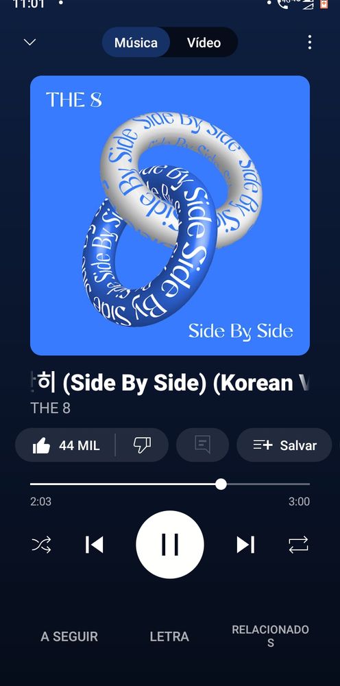 Screenshot da música side by side - THE8