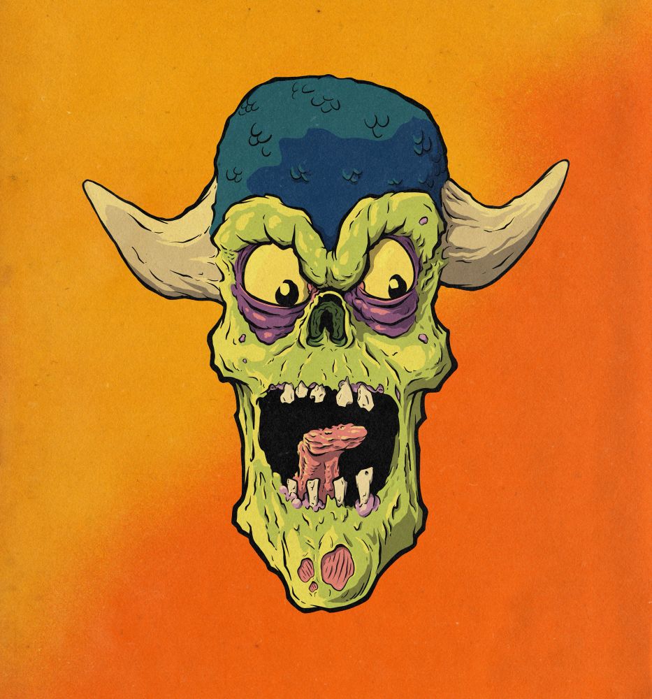 An illustration of a creepy old ghoul ogling something out of frame