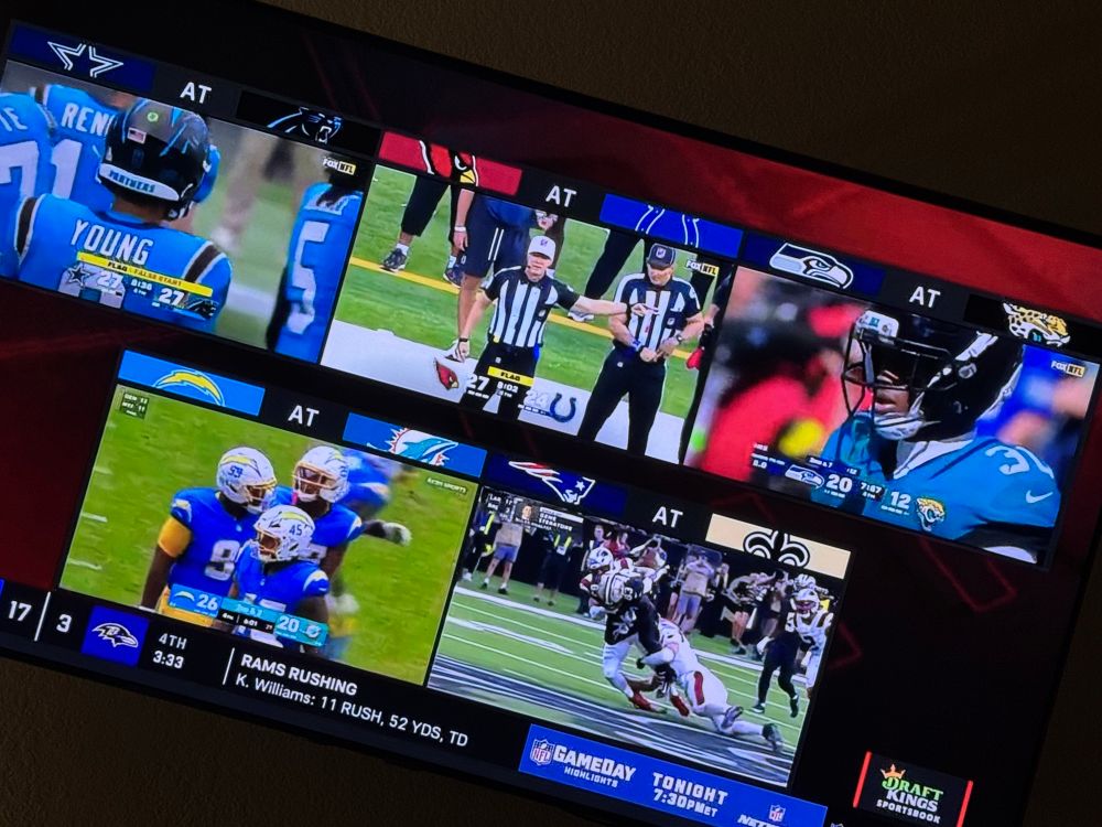 5 game box view on NFL Redzone