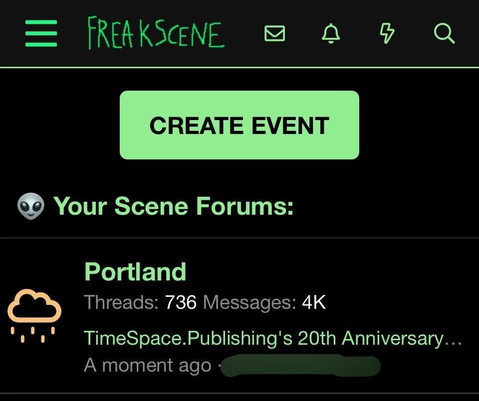 Screenshot of linked website displaying the “Portland” forum section
