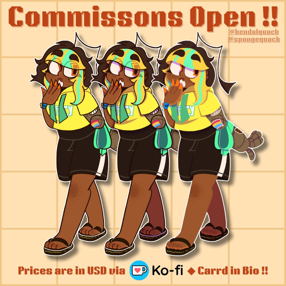 Commissions Open!!
Prices are in USD via Ko-Fi, Carrd in Bio