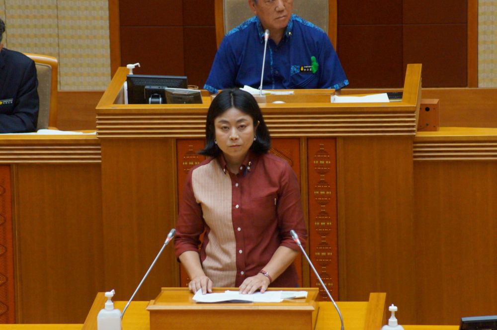 沖縄県議会の臨時議会。
借換債で予算を増やそうとの自民案に、「借金の借り換えではなく、一般財源による財源確保に力を入れるべき」と反対討論しました。