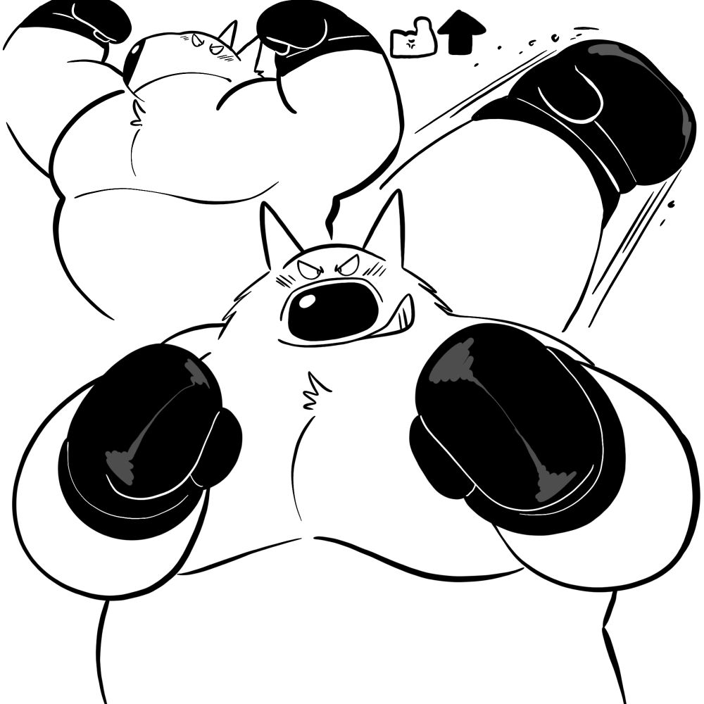 Various sketches of king buttercup in boxing attire 
